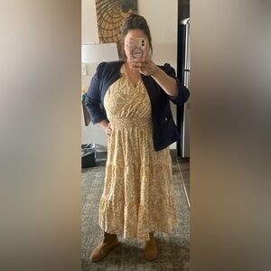 Floral Maxi Teired Milk Maid Style Dress Curvey